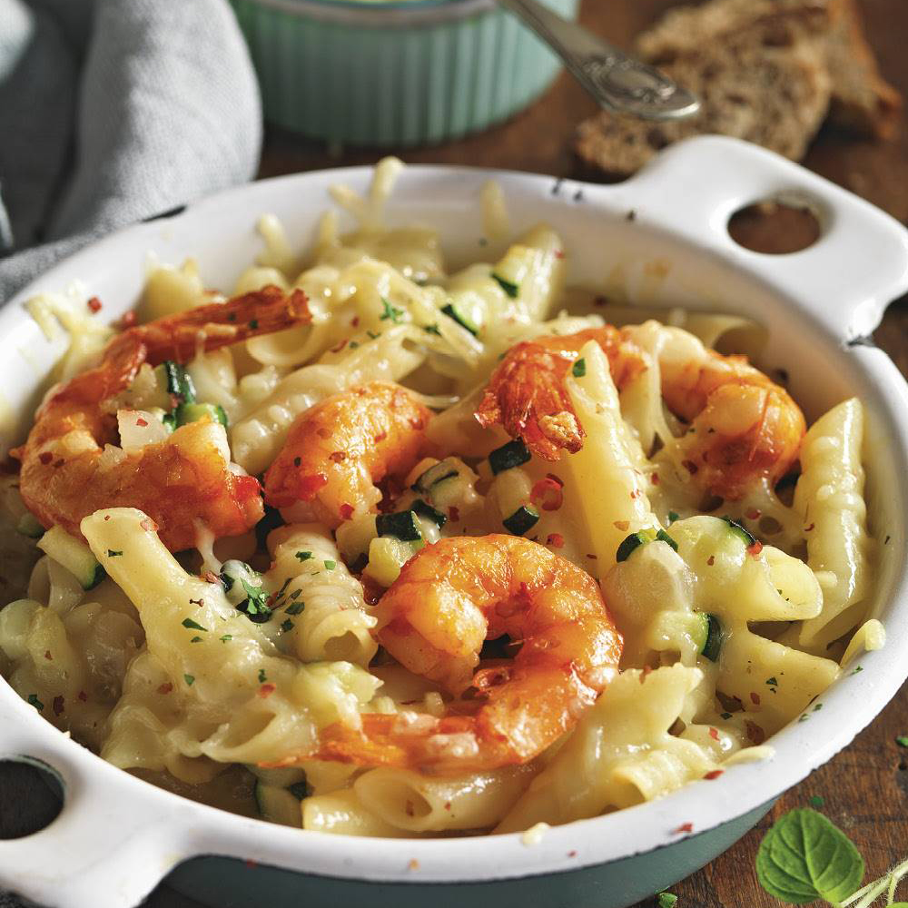 Macarrones con gambas
